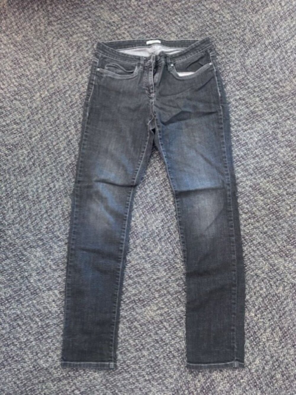Eileen Fisher Gray/Black Straight/Skinny MidRise Jeans Size 8